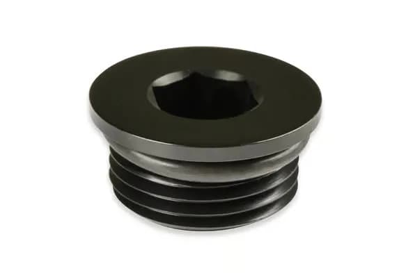 Earl's -8 AN Port Plug w/ O-Ring Seal, Black Anodized Aluminum