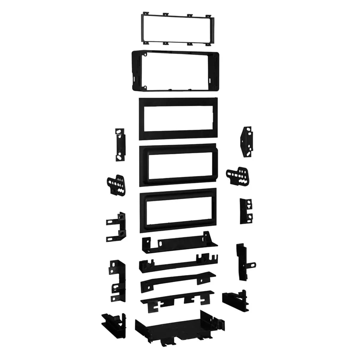 TURBOKits; Radio Installation Multi-Kit; Incl. Instructions/Hardware/Three Faceplate Depths/Rear Support; For Use w/OE Brackets;