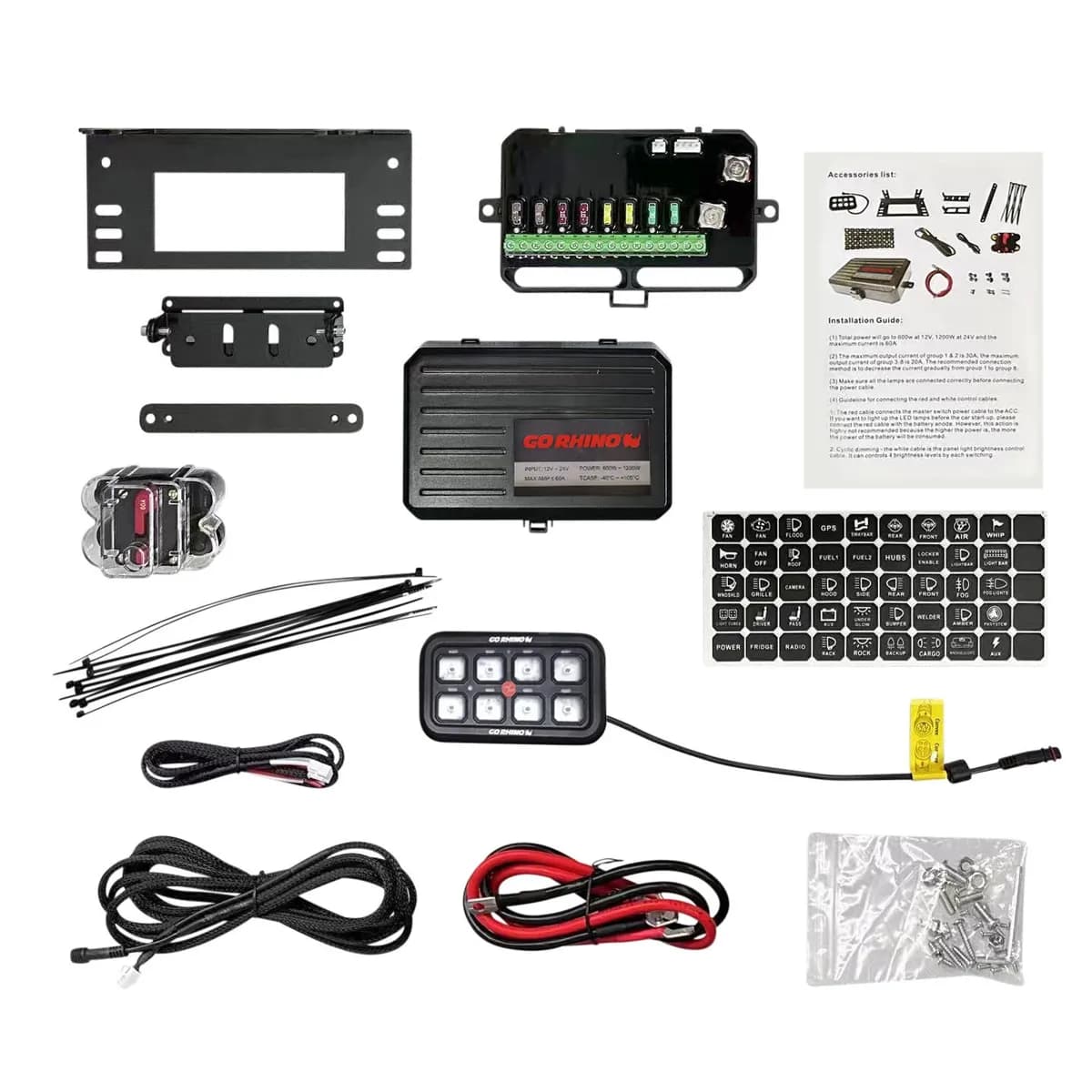 Go Rhino 758CHSCRGB - RGB 8-Channel Light Switch Controller without RF Control