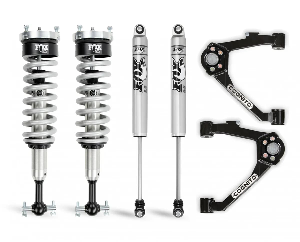 3-Inch Performance Leveling Kit With Fox 2.0 Ifp Shocks for 2007-2018 Silverado/Sierra 1500 2WD/4WD With OEM Cast Steel Control Arms Cognito