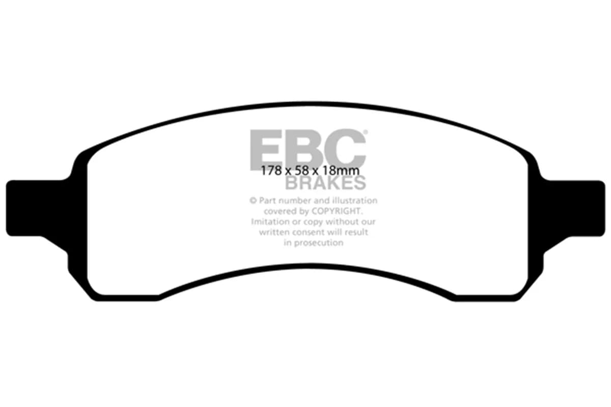 Truck/SUV Extra Duty Brake Pads; FMSI Pad No. D1169; Vented; 298mm Dia.; 40mm Height; 29mm Thick; 92.2mm Center Hole Dia.; Pad Dimensions: 178 x 58 x 18mm;