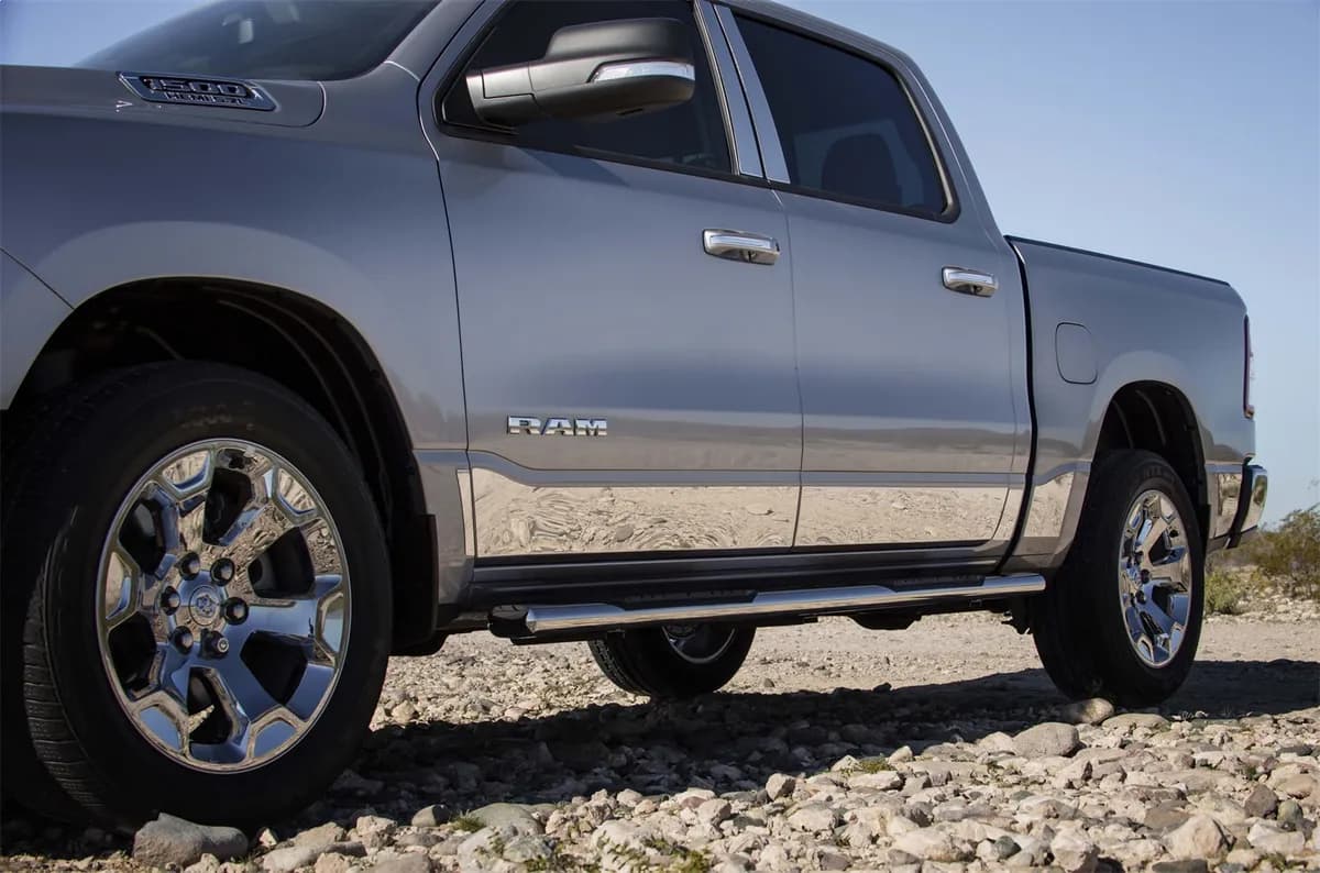 Rocker Panel Molding; 6.5 in. Tapered; 12 pc.; Special Fit Install Body Line Down; w/o BSM; w/o Flares; Laser Cut;