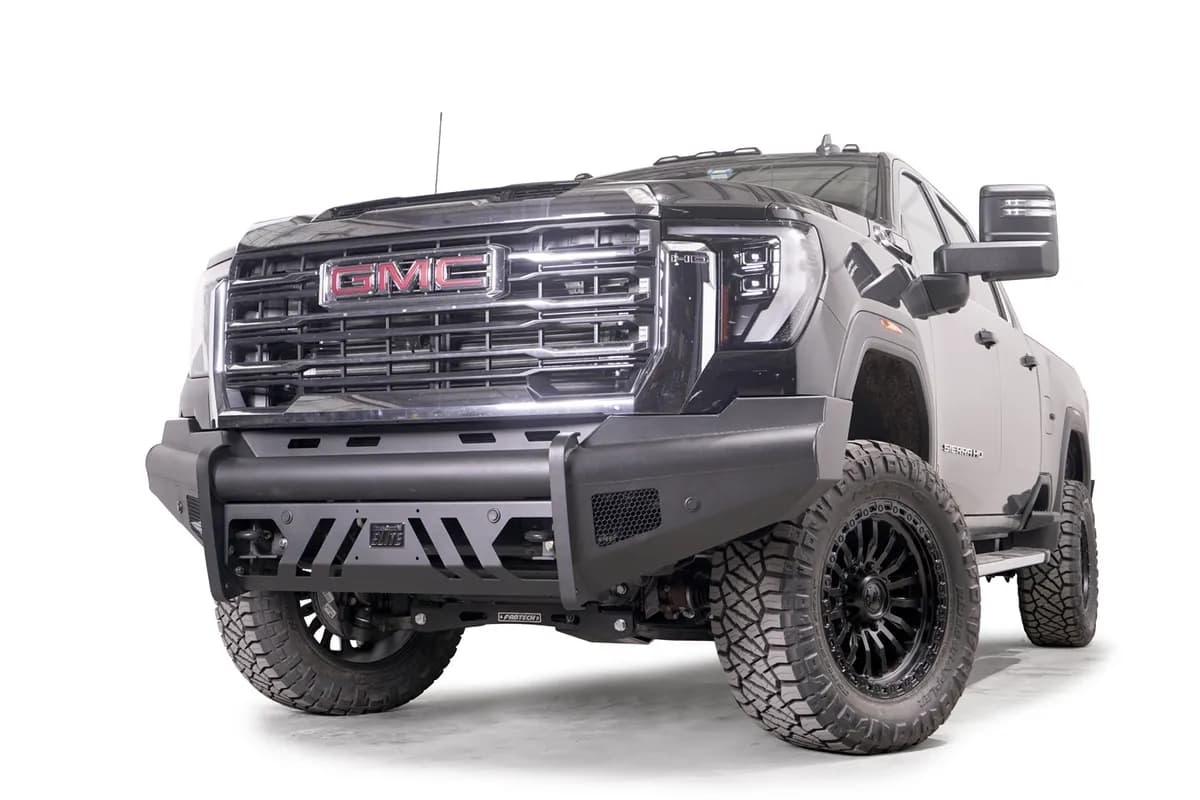 24c Sierra 2500/3500hd Steel Elite Sensor Front Bumper w/ no Guard Matte Black