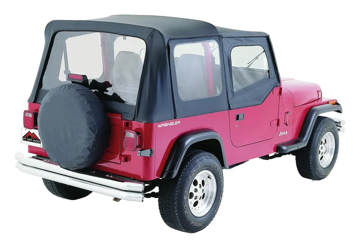 1987-1995 Wrangler YJ w/ Half Steel Doors; Black Denim; Includes frames soft upper doors & hardware
