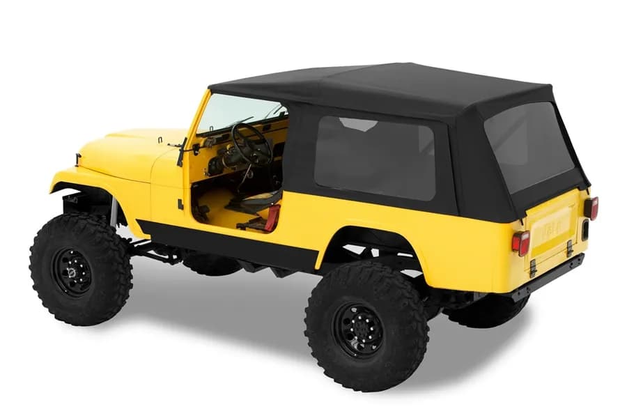 Jeep CJ8 Scrambler Soft TopSupertop Classic Squareback Soft Tops For Jeep 1981-1985 Scrambler CJ8 Tinted Black Denim Bestop