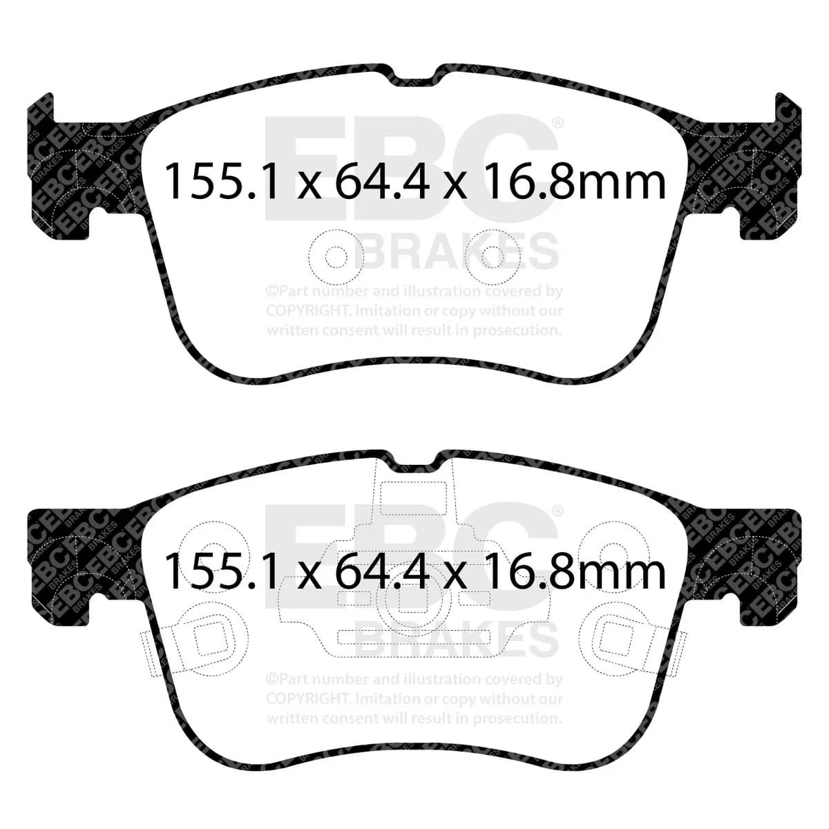 S5 Kits Yellowstuff And GD Rotors; Front; FMSI Pad No. D2300; Vented; 5 Bolt Holes; 308mm Dia.; 27mm Thick;
