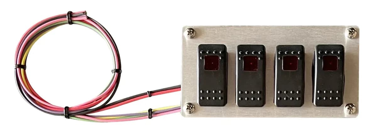 American Autowire Universal 4 way rocker switch panel - 4 Way Rocker Switch Panel