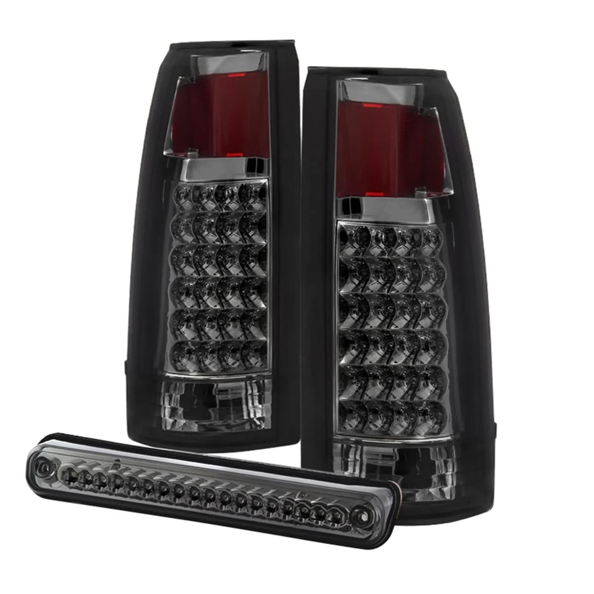 XTune LED Tail Lights; w/3rd LED Brake Light; Smoke;