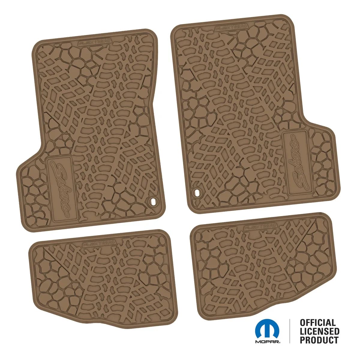 Ngtt44047001- 97-02 Jeep TJ 2DR Front And Rear- Tire Tread/Scorched Earth Scene w/ Sahara Insert - Black