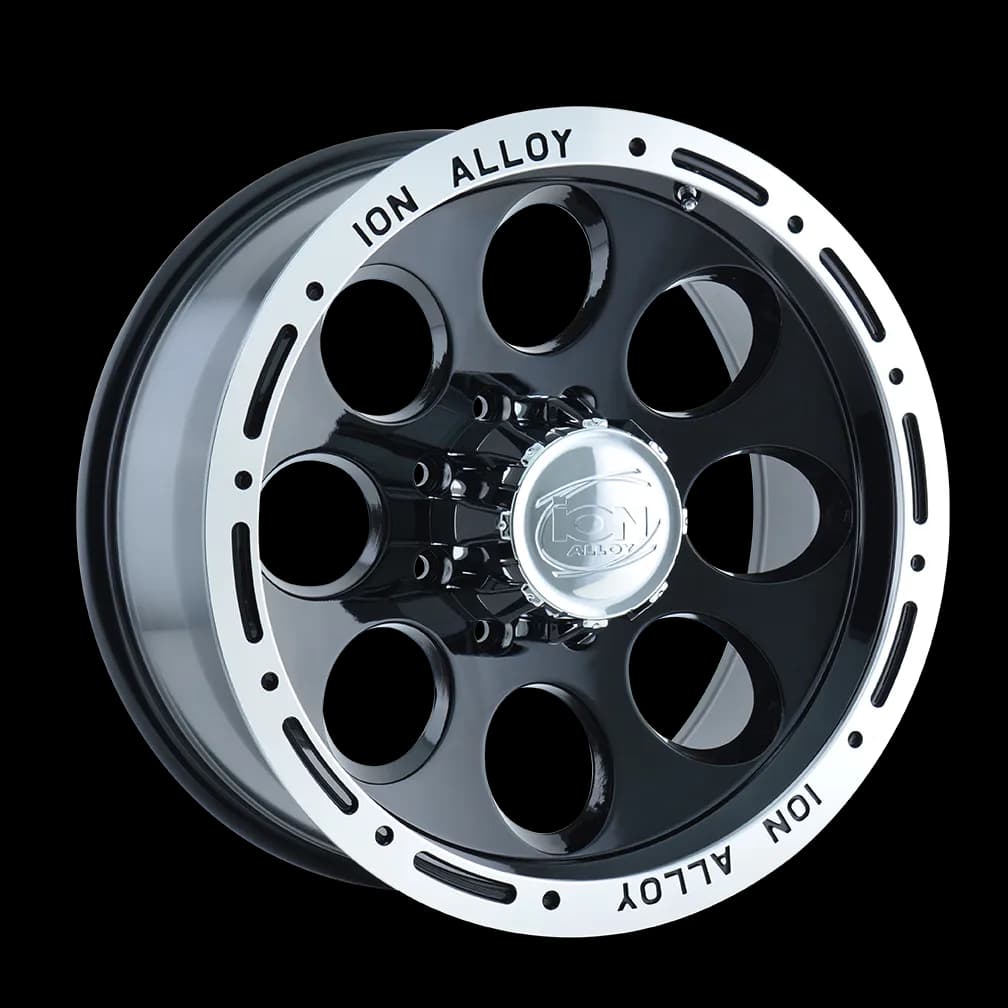 Cast Aluminum Wheels 174 17x9 Machined Lip Black 6 On 135 Bolt Pattern 0 Offset ION Wheels