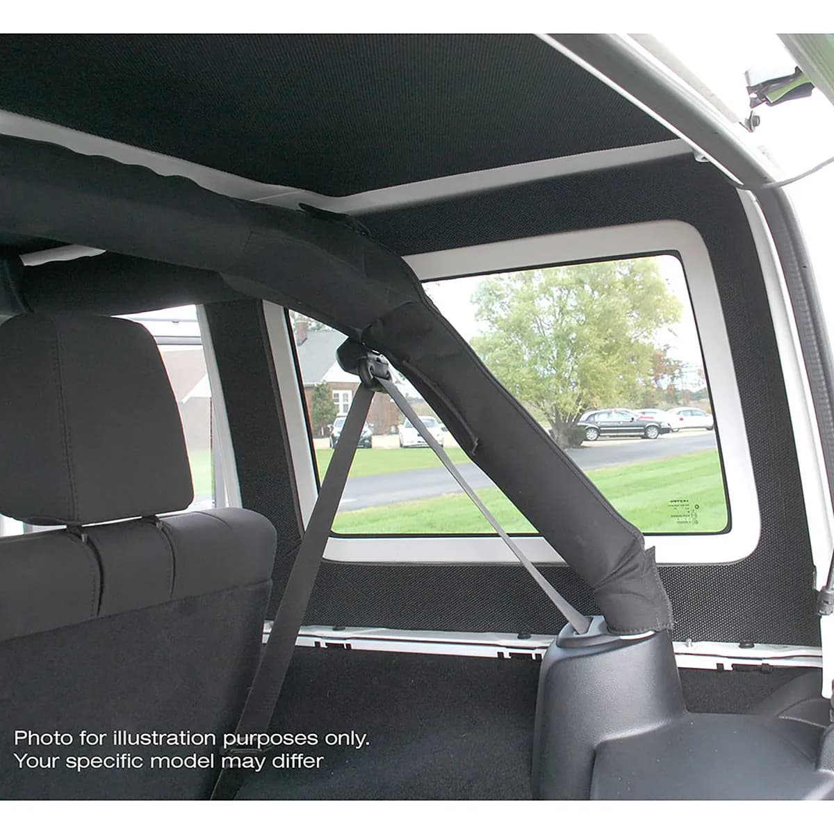 DEI 50164 '11-'18 Wrangler JK 4-Door Gray Leather Look Rear Side Window Only 050164