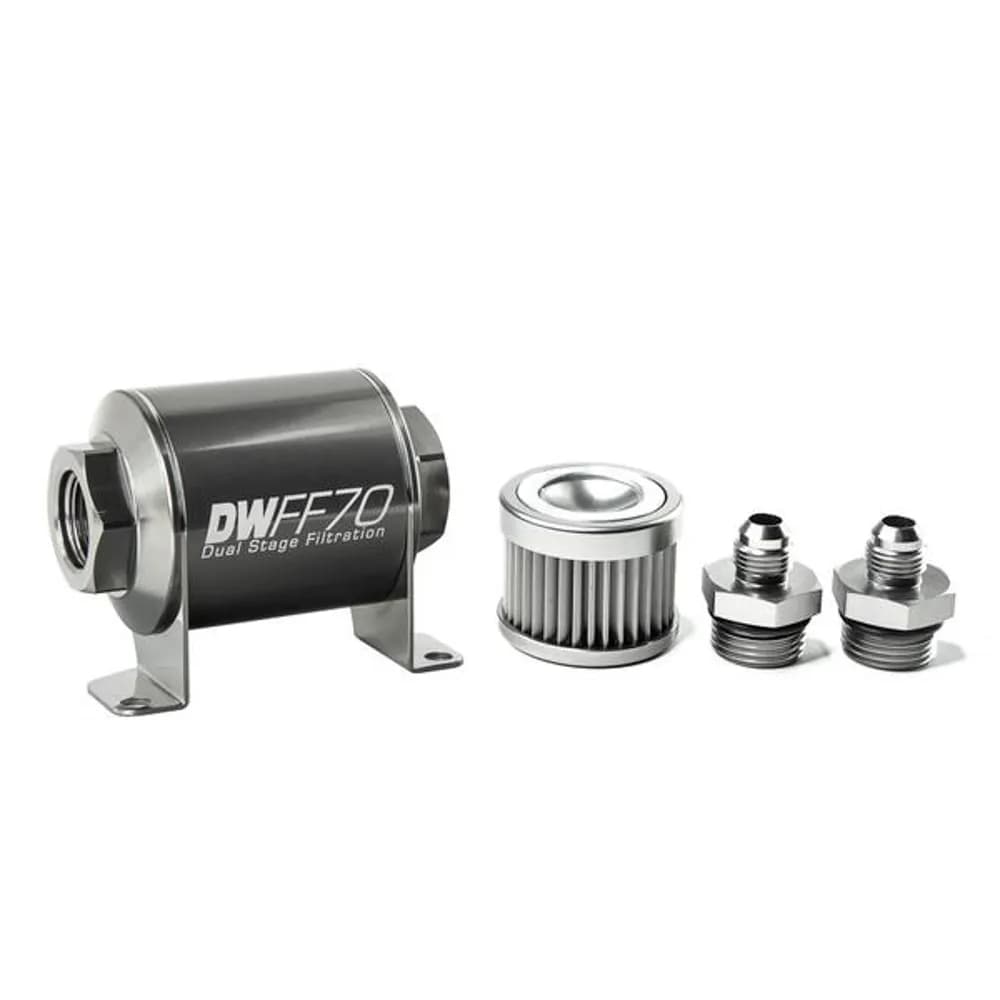 -6AN, 10 micron, 70mm In-line fuel filter kit