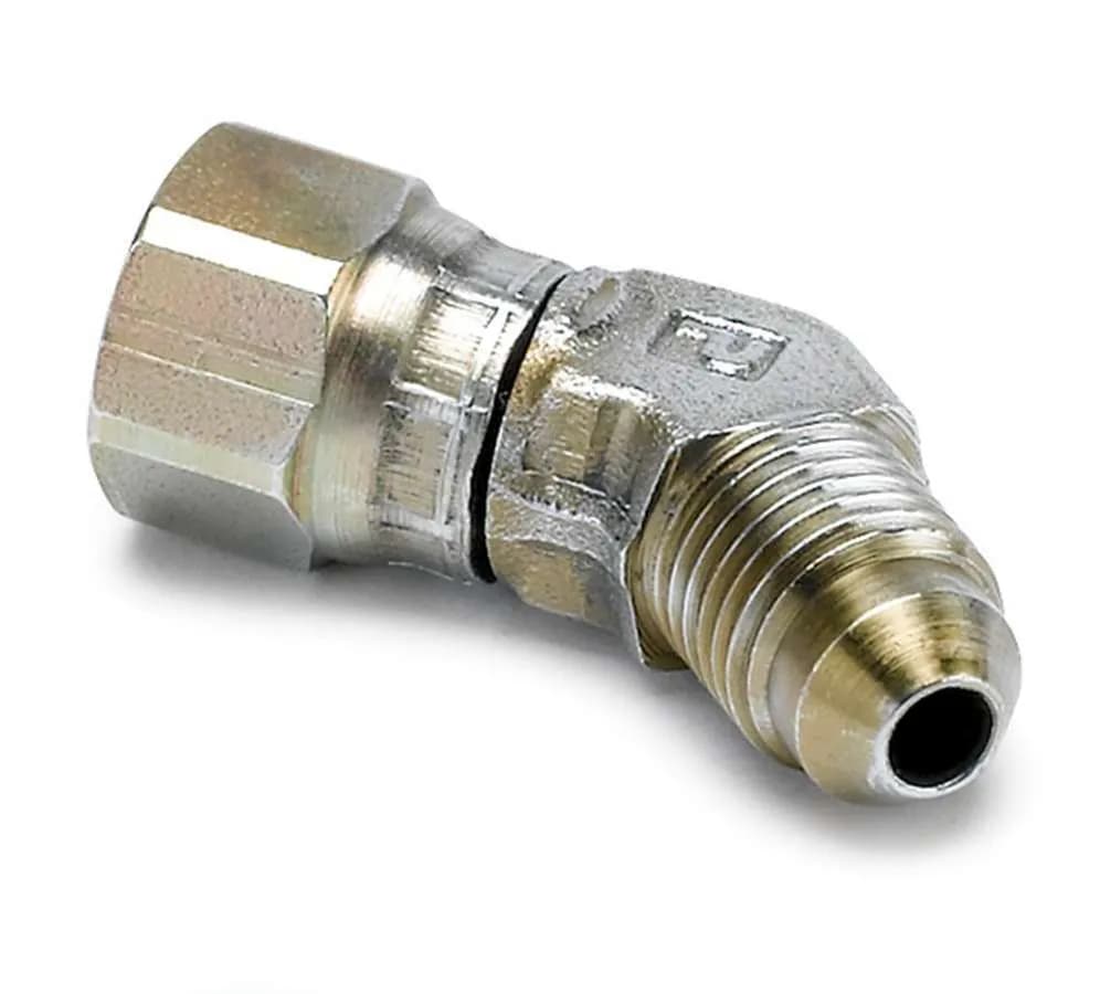 Autometer 3273 Fitting, Adapter, 45?, -4an Female to -4an Male, Steel