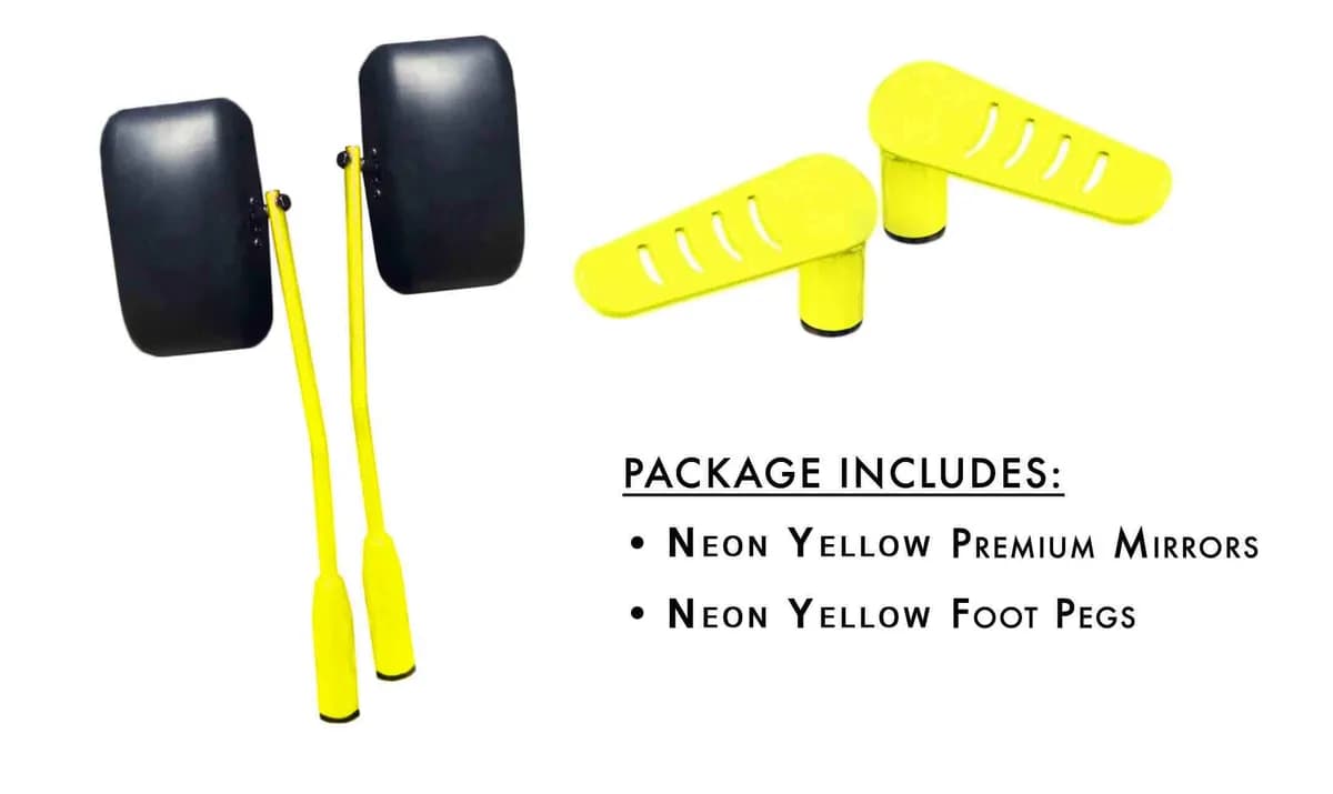 Exterior Accessories 2019 to Present Mirror and Foot Peg Kit Neon Yellow
