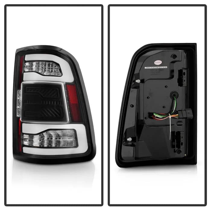 ( Spyder Apex ) Dodge Ram 1500 2019 - 2023 Factory LED Tail Lights Model Without Blind Spot Module Model Only ( Not Compatible With Factory Incandescent Bulb Tail Lights Model/Classic Model/Blind Spot Module Model ) LED Tail Light - Black