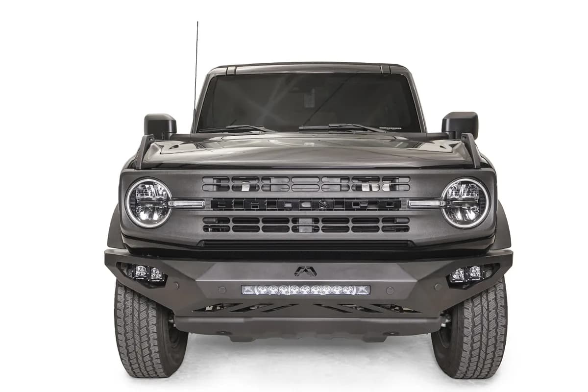 Vengeance Front Bumper; w/No Guard; 2 Stage Matte Black Powder Coat;