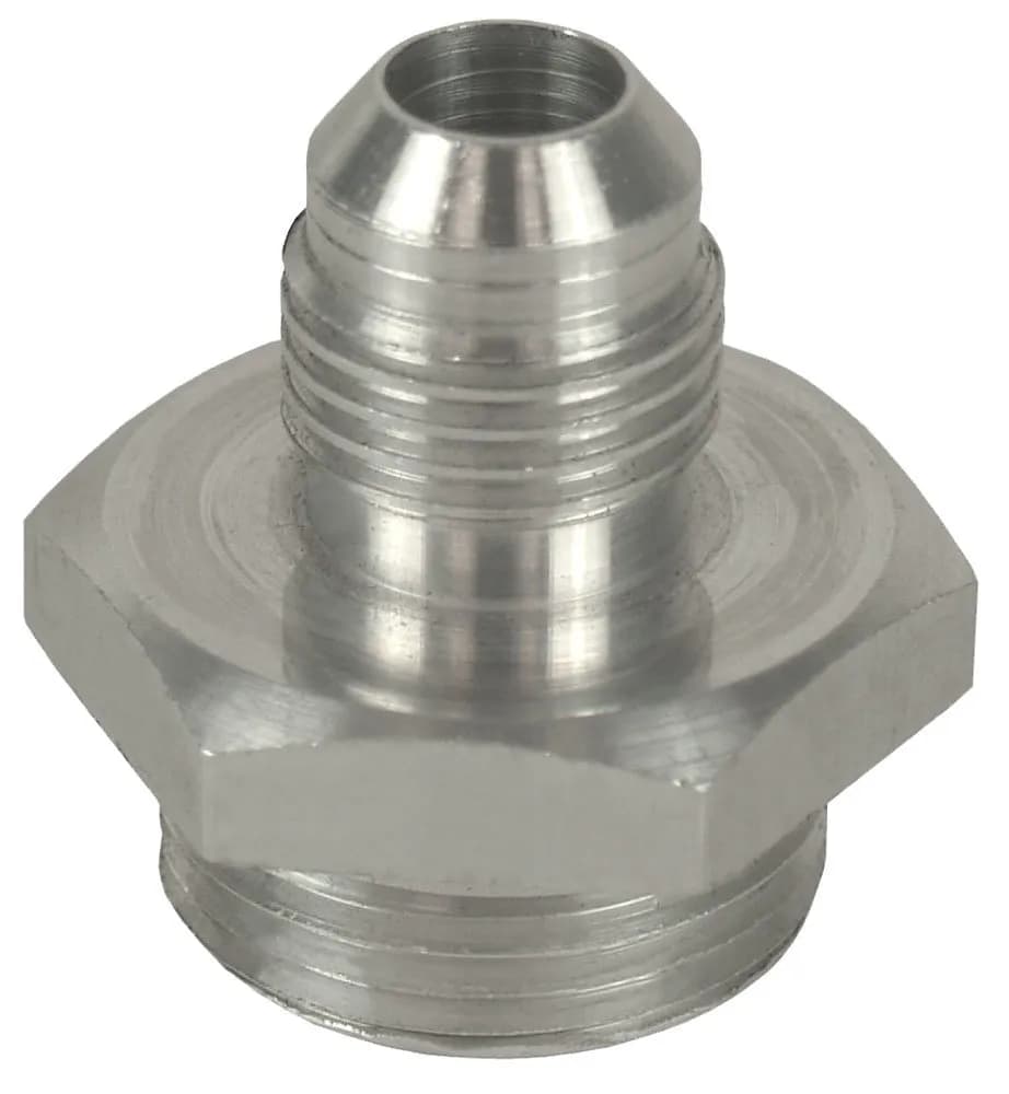 Aluminum Cooler/Adapter Fitting -6AN x -10AN O-ring, Bright Anodized