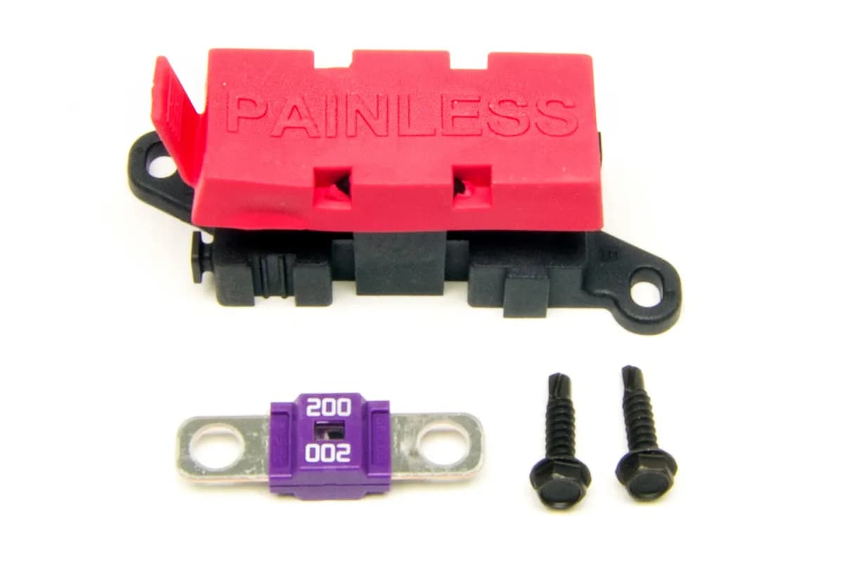 MIDI Fuse Holder; Incl. Mounting Base w/Hardware/Cover/[2] 200 Amp Fuses;