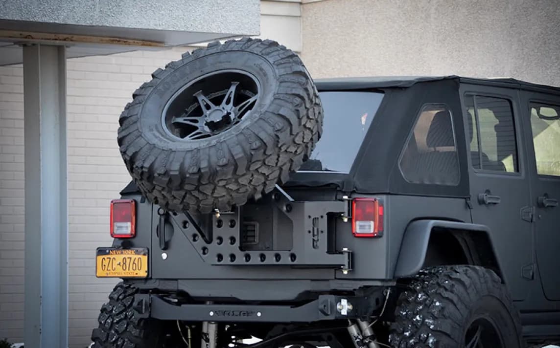 Wheels and Tires 2007-2018 Tire Carrier Add-On Slant Back for Ace Tire Carriers