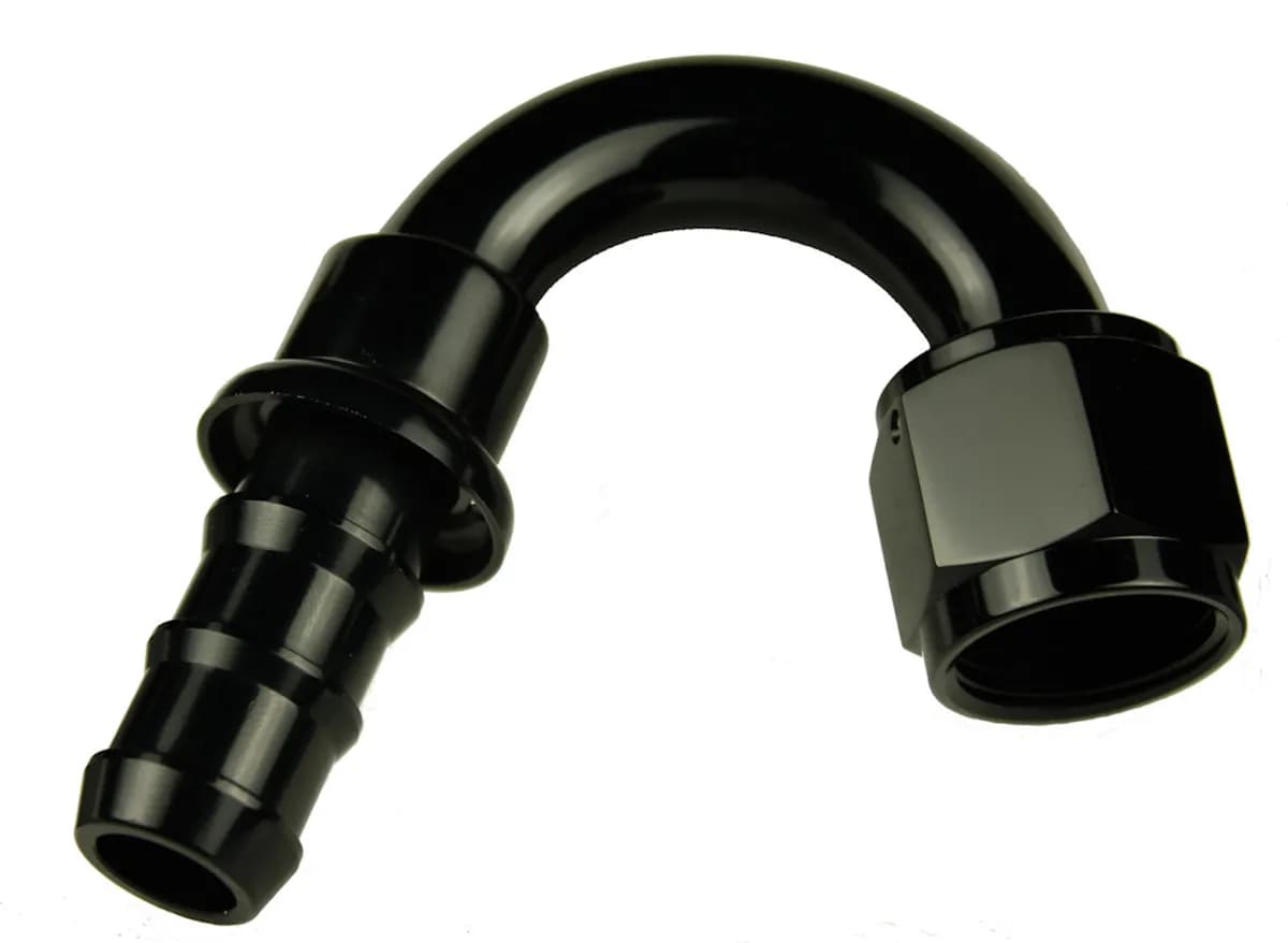 12 150 Degree An/Jic Hose End Push Lock Black
