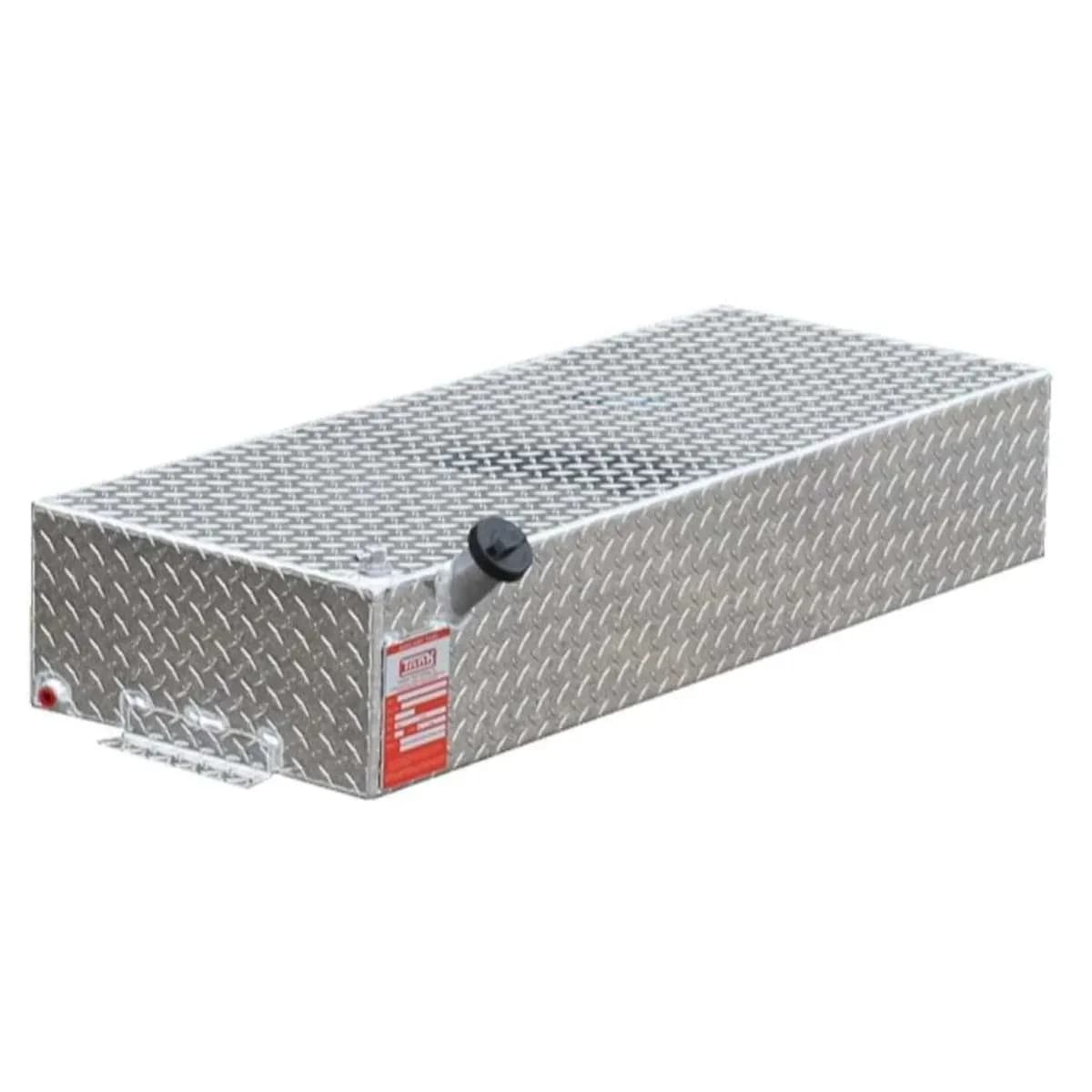 30 Gallon Black Rectangle Diamond Plate Alum Gasoline Auxilary Tank W/Fuel Picku