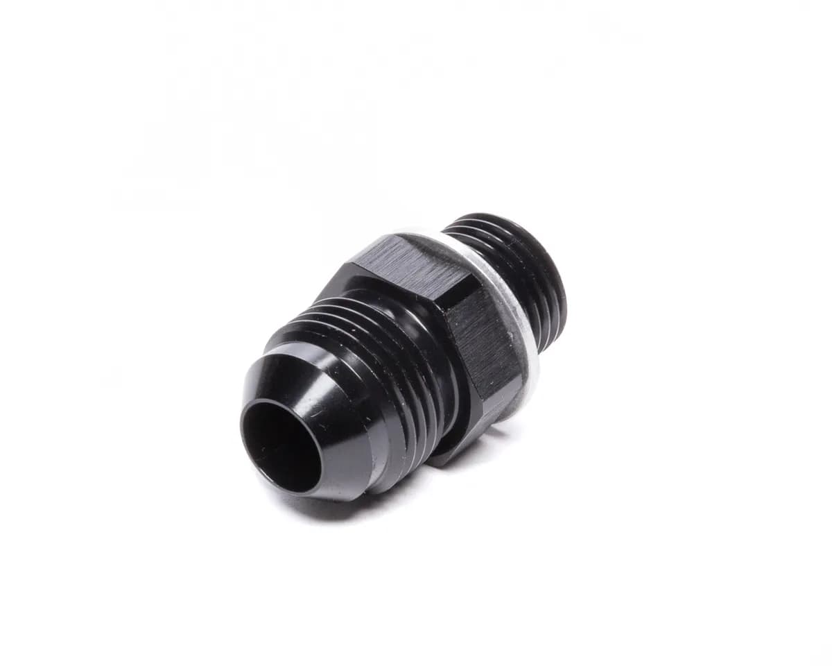 Straight AN to Metric Adapter Fitting; -8AN; M16x1.5 Metric Size; 6061 Aluminum; Black Anodized;