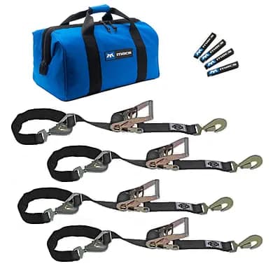 Super Pack Black 2in x 8ft Sewn Fixed End Combination Axle Straps