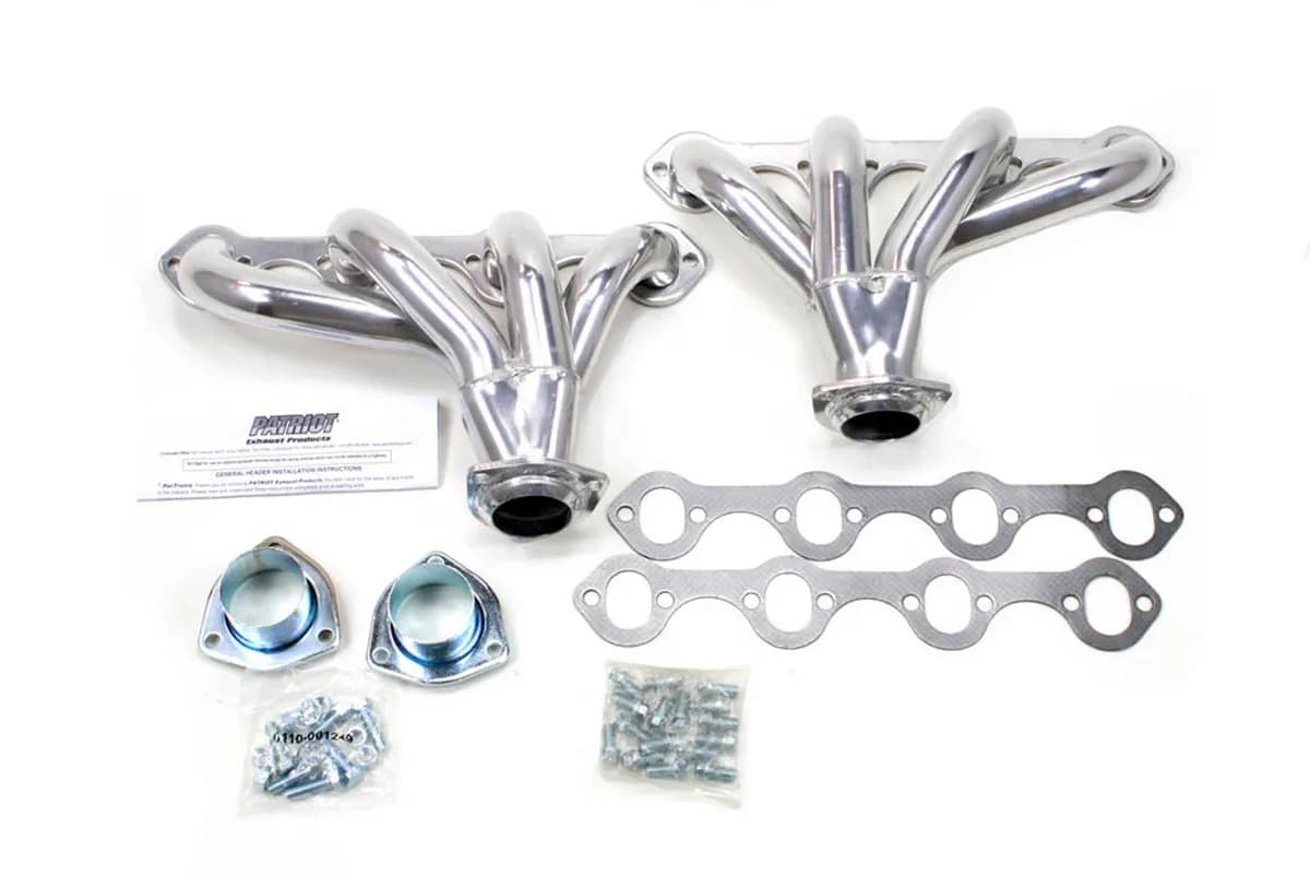 Patriot Tight Tuck Header 08-67 Street Rod 260-351W SBF 1 5/8" Primary 2 1/2" Collector Silver Ceramic Coated H8427-1