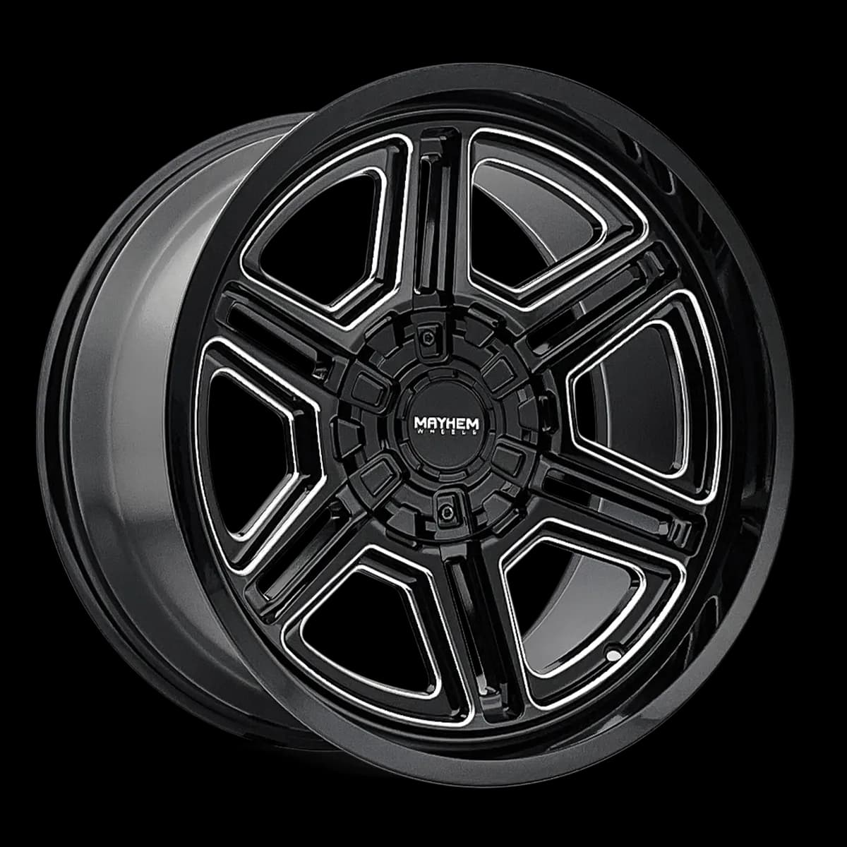 Mayhem Offroad Wheels Hermosa 8113 BM 20x10 Milled Black -25 Off Set 8 Lug 4.52 BSM 130.8 Bore 165.1 Bolt Circle Cast Aluminum