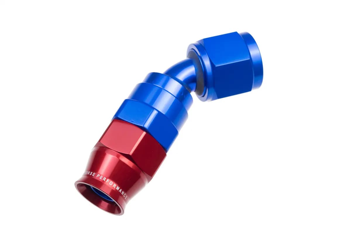 06 an 45 Degree Ptfe Reusable Hose End Blue