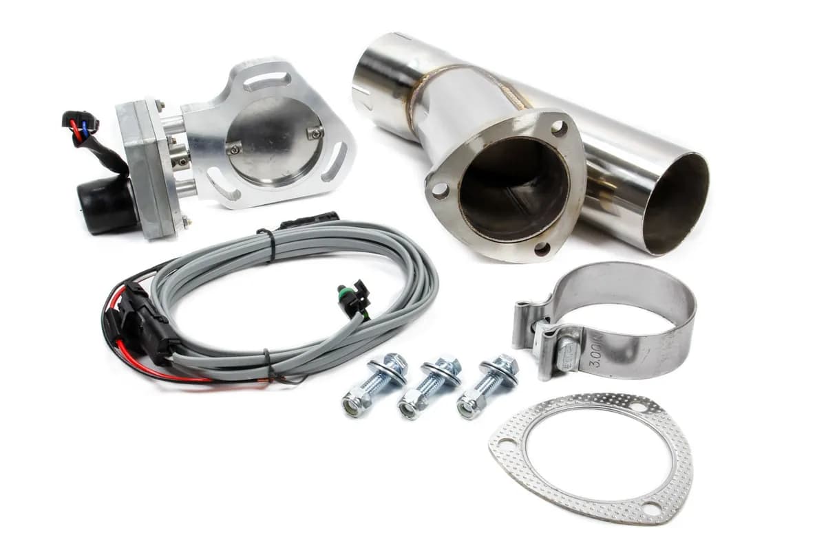 Y Exhaust Electric Dump Cutout 3 in Hardware Incl Natural Aluminum And 304 Stainless Steel Pypes Exhaust