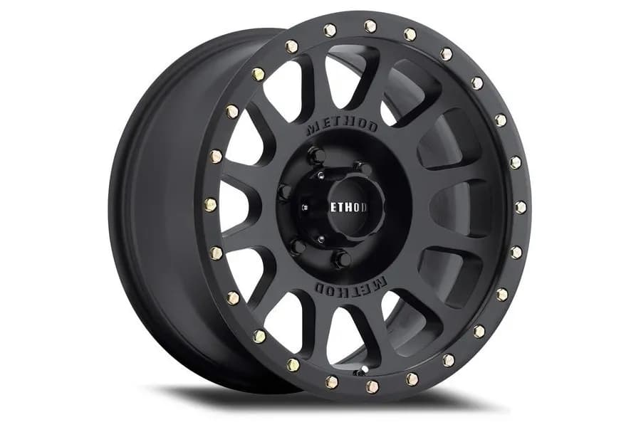 Aluminum Wheels 17x8.5 NV MR305 Bolt Pattern 6 On 139.7 Offset 25 Lip Size 1.18 Matte Black MB Method