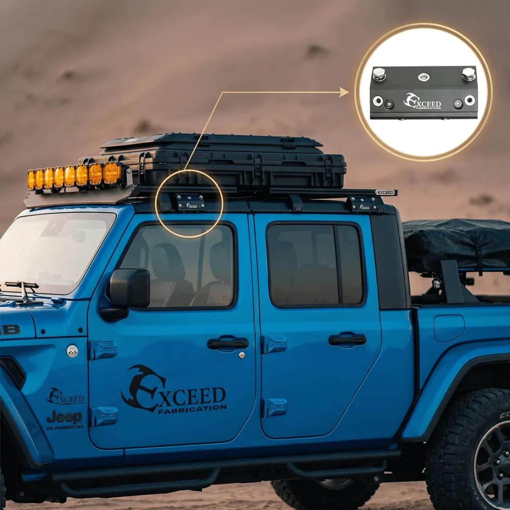 Exceed Fabrication™ No-Drill Rain Gutter Pod Light Bracket Kit for 2018+ Jeep Wrangler JL & Gladiator JT Hardtop