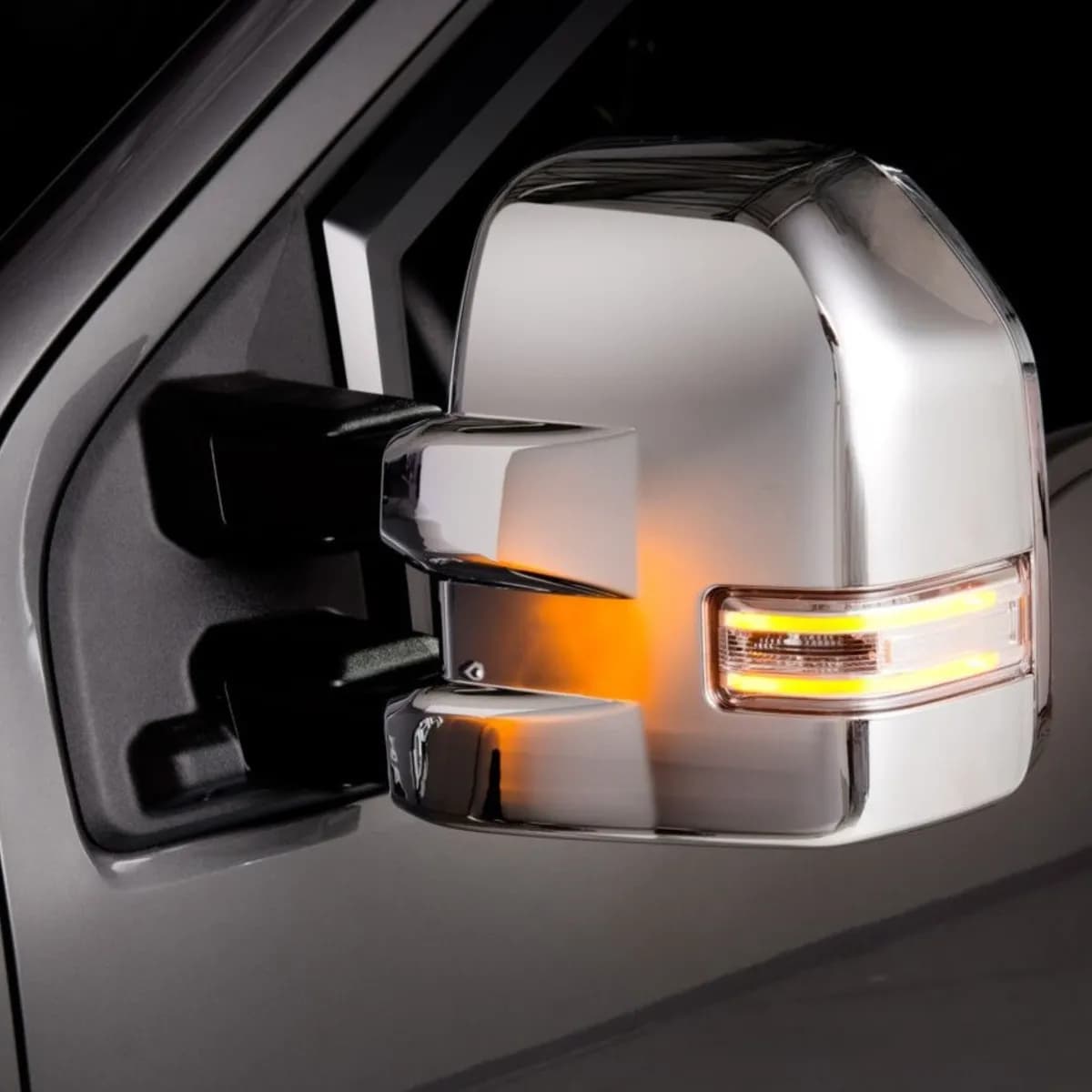 0913 RAM W/O Turn Signal Chrome Trim Mirror Overlays