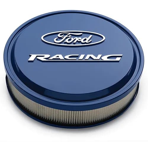 Slant-Edge Alunimum Air Cleaner Kit Ford Blue Raised/Milled Emblems 13 Inch Ford Racing