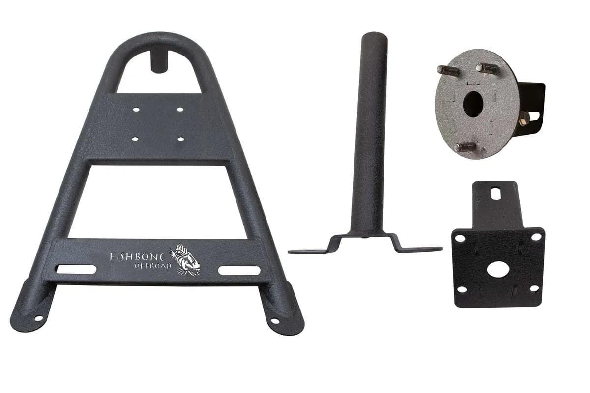 Black Powder Coated, 1/8in. steel construction, Stainless Steel hardware, Includes 3 M14 Chrome Lug nuts