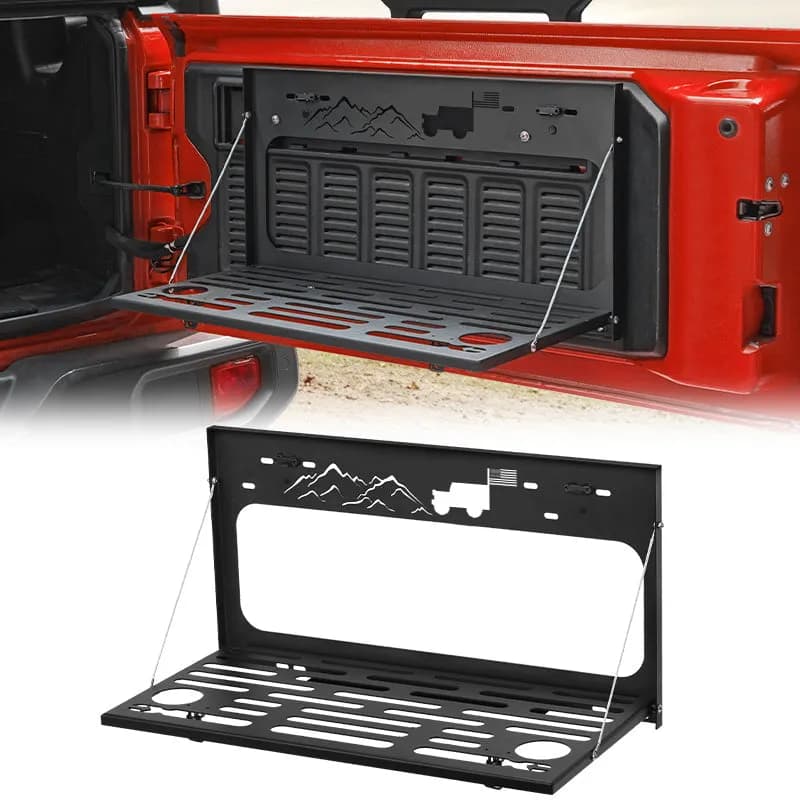 Stainless Steel Rear Foldable Tailgate Table for Jeep Wrangler