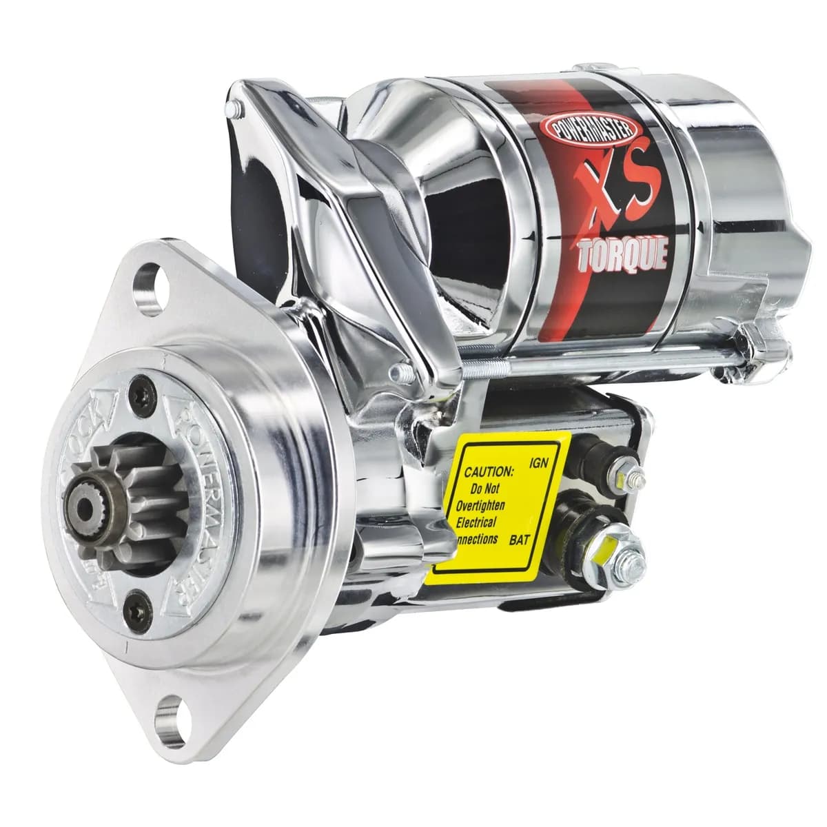 XS Torque Starter; Infi-Clock™ System; Machined Aluminum Adapter Block; 18:1 Compression Ratio; 4.4:1 Gear Reduction; Chrome;
