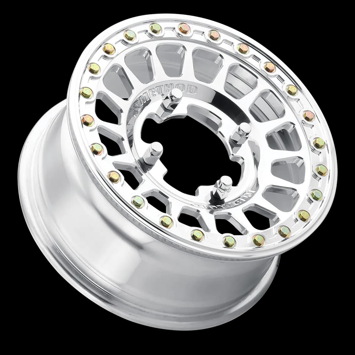 Aluminum Wheels 15x10 MR413 Beadlock UTV Bolt Pattern 5 On 114.3 Offset 0 Lip Size 3.31 Polished Method