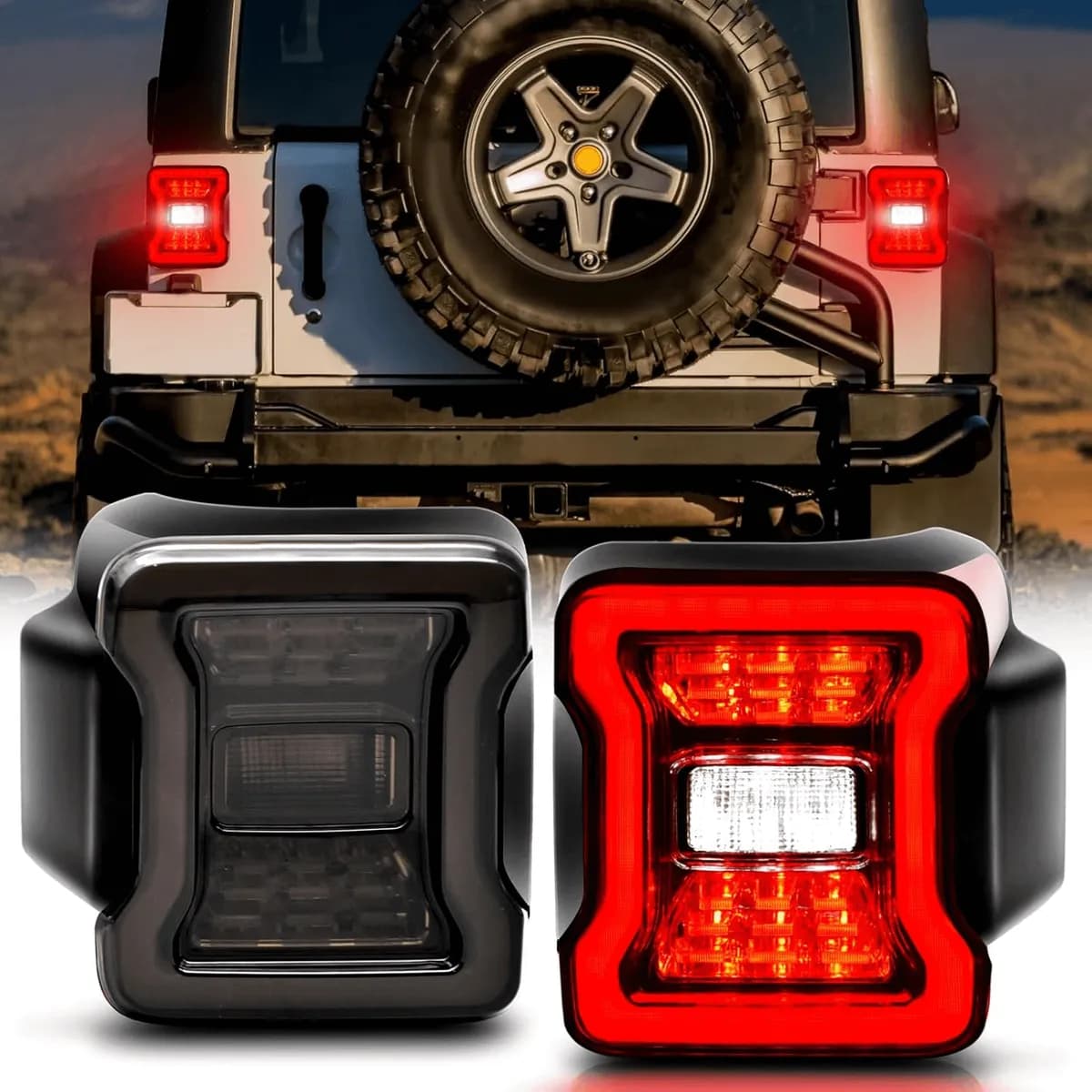 Stealth Series 3D LED Tail Lights for Jeep Wrangler JL 2018+ | 1000-Lumen Reverse