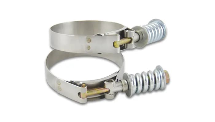 T-Bolt Clamps; 3.22 in. To 3.52 in. Clamp Range; 3 in. Matching Hose ID; 304 Stainless Steel; Pack Of 2;