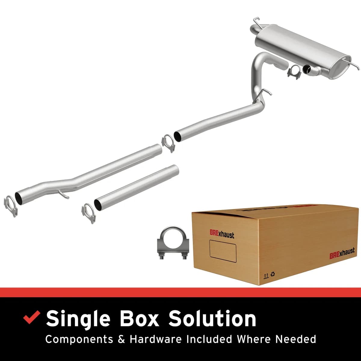 BRExhaust 2007-2011 Jeep Wrangler 3.8L Direct-Fit Exhaust System Kit 106-0045