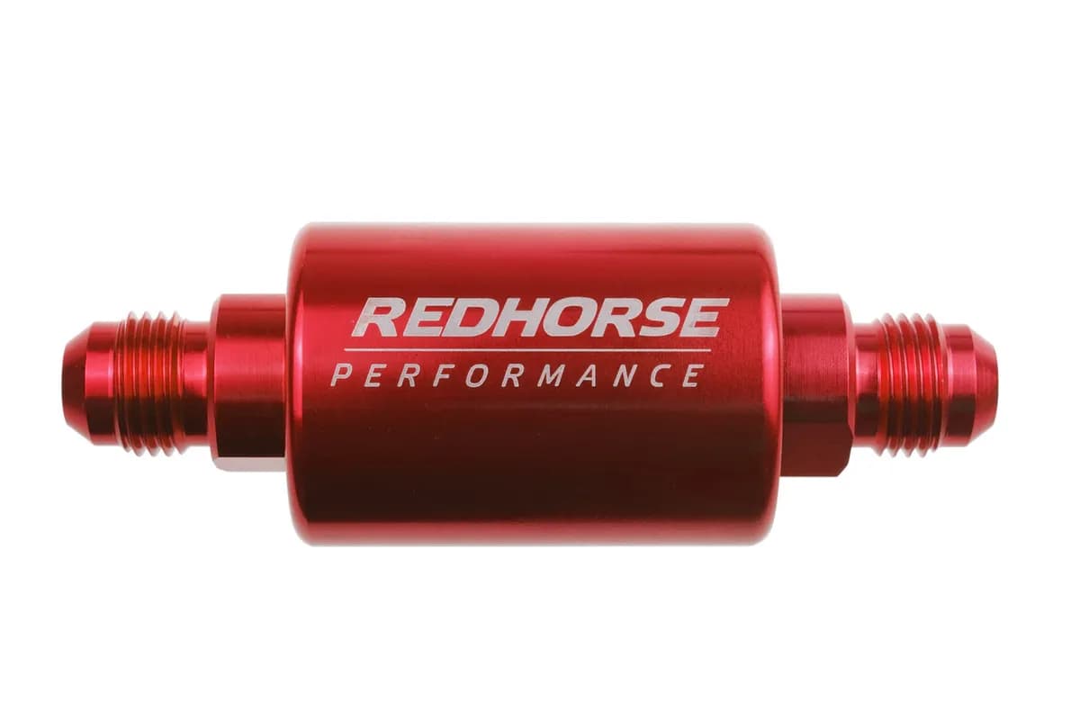 06 Inlet 06 Outlet an High Flow Fuel Filter Red