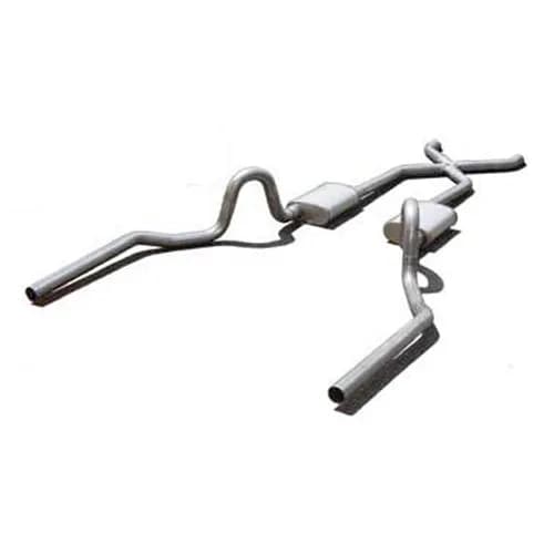 Crossmember Back w/Xchange Exhaust System 64-72 A-Body Split Rear Dual Exit 2.5 in Intermediate And Tail Pipe Street Pro Mufflers/Hardware Incl Tip Not Incl Pypes Exhaust