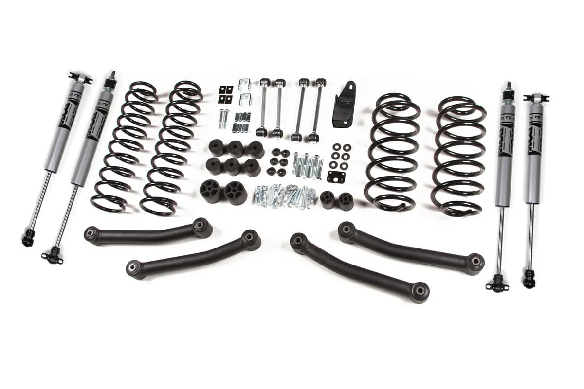 2003-2006 Jeep Wrangler (TJ) 4 LCA Suspension Lift System - Front Coils Rear Coils - Fox 2.0 Adventure Series Shocks