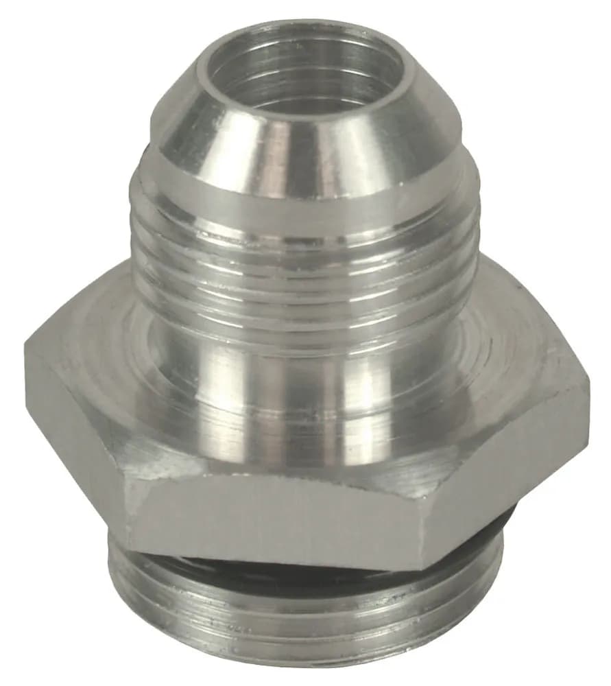 Aluminum Cooler/Adapter Fitting -8AN x 5/8-18 O-ring, Bright Anodized