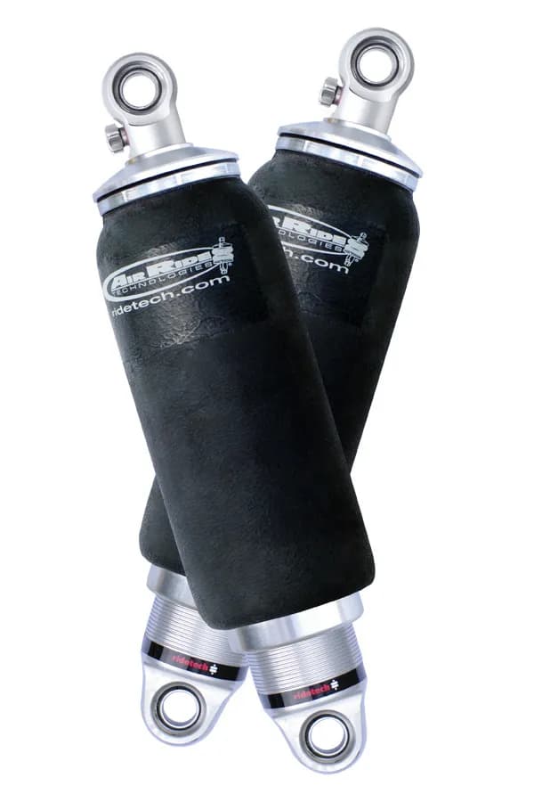 Rear HQ Shockwaves 8000 Series W/ 5.2 Inch Stroke And 1.7 Inch Eye Pair Of Rebound Adjustable Shock waves 5 Inch Rolling Sleeve W/ 1/4 Inch Fittings And Bearing Spacers 1/2 Inch And 5/8 Inch 11.85 Inch X 16.4 Inch W/ A 14 -14.5 Inch Ride Height Ridetech