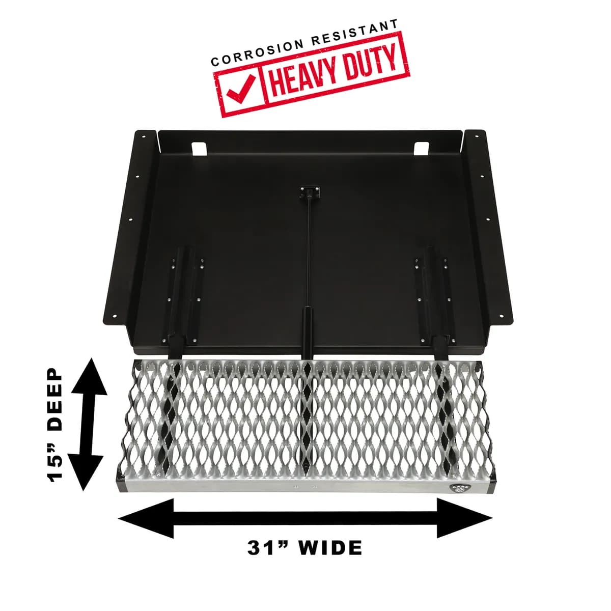CARR - 501060 - WTS; 31 in. Retractable Step (Undermount,Ext Flat Surf); XP3 Blk /Glvznd