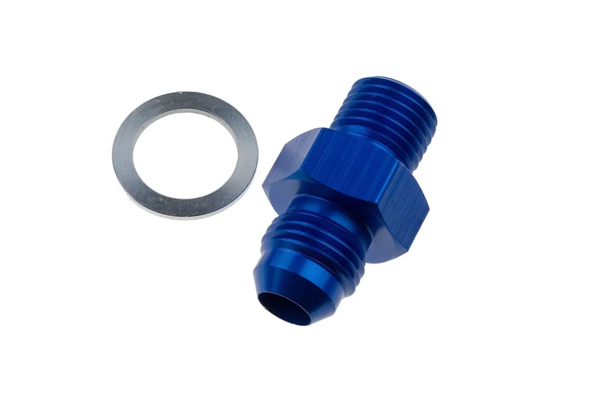06 Male An/Jic Flare to 1/4npsm Transmission Fitting Blue2pcs