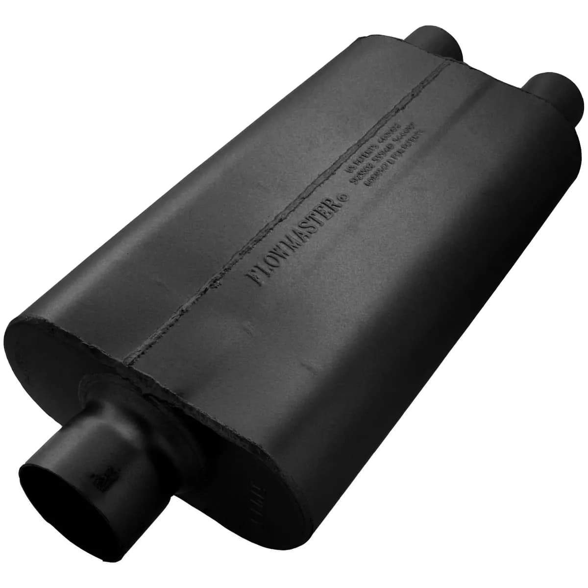 50 Series Delta Flow Muffler 3.00in IN (C) / 2.25in OUT (D): ea 16 Gauge Aluminized Steel